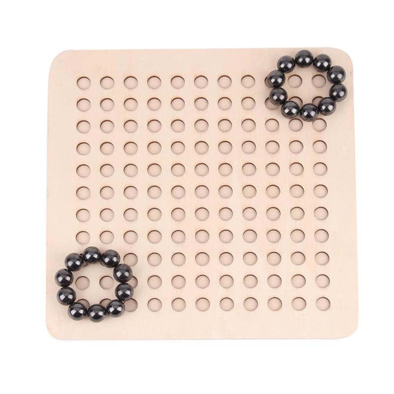 Магнитная шахматная головоломка из массива дерева для развития мышления детей