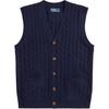 Polo FW25 Обычная посадка Вязаный кардиган-жилет из шерсти и кашемира с V-образным вырезом Мужской жилет 710979091-001