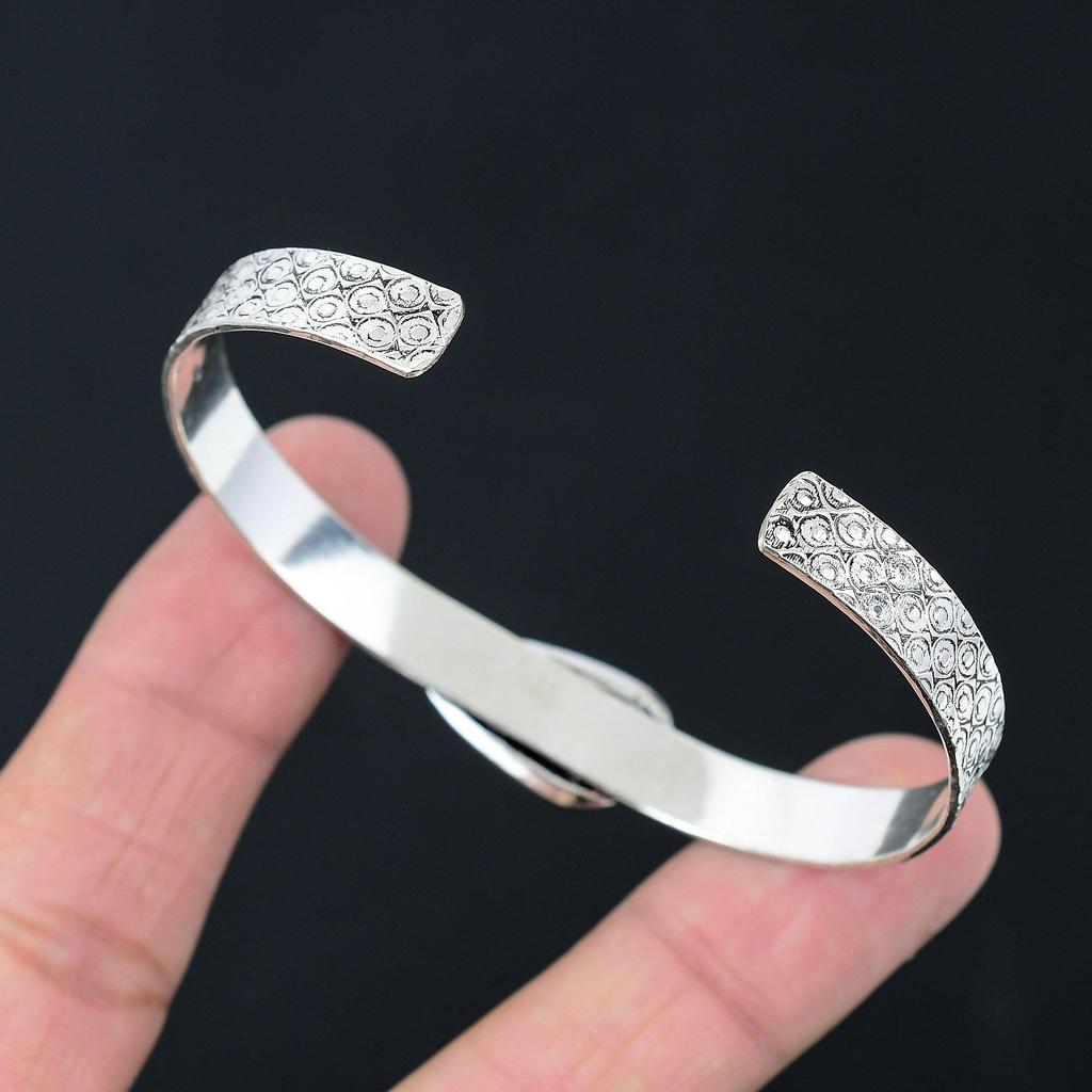 Sisters Day Sale Trillion Maligano Jasper Stone 925 Sterling Silver New Bangle