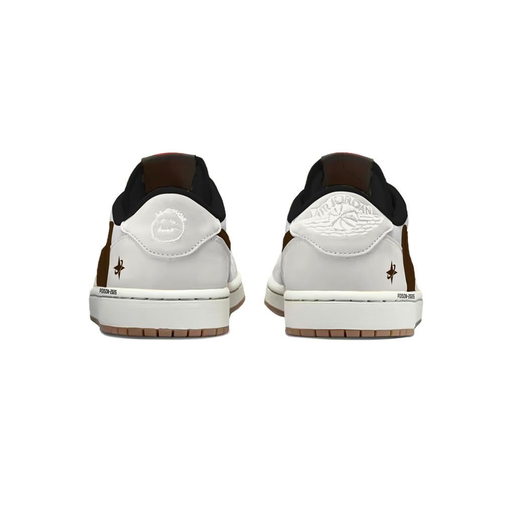 Travis Scott x Jordan Air Jordan 1 2026 Каштановый 7.0 Низкие Нескользящие Низкие Винтажные Баскетбольные Кроссовки Женские DZ4137-700(Команда1897-2026)