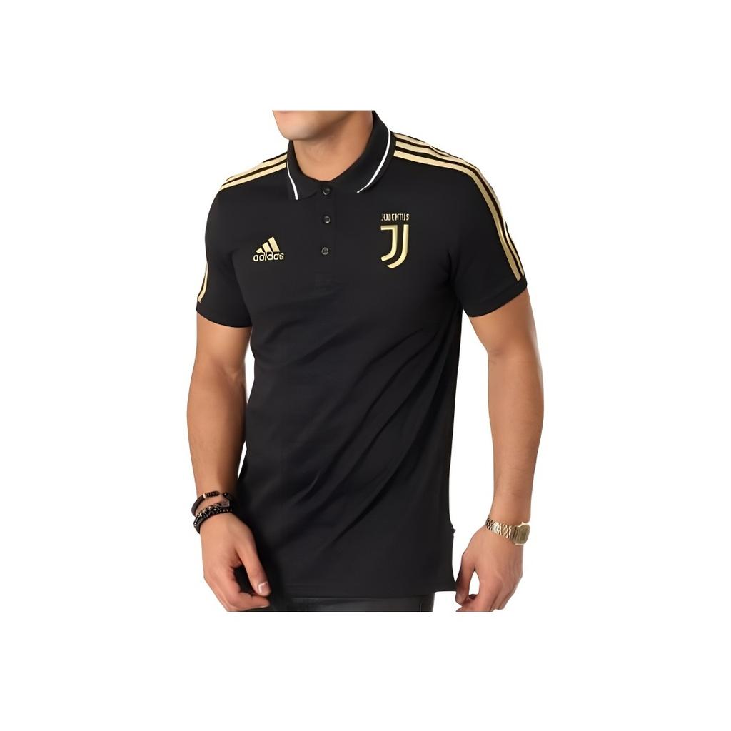 Adidas Juve Удобная стильная повседневная рубашка поло с коротким рукавом Мужские рубашки поло черного цвета DP3824