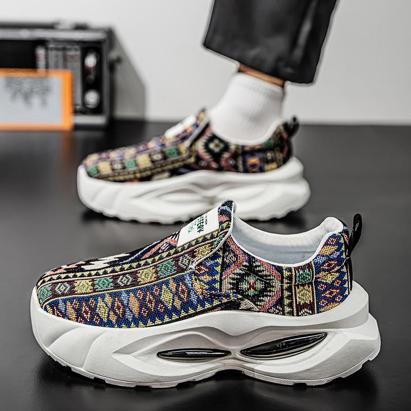 Мужская спортивная обувь, повседневные уличные кроссовки на платформе, студенческие, большие размеры, с принтом, для скейтбординга, увеличивающие рост