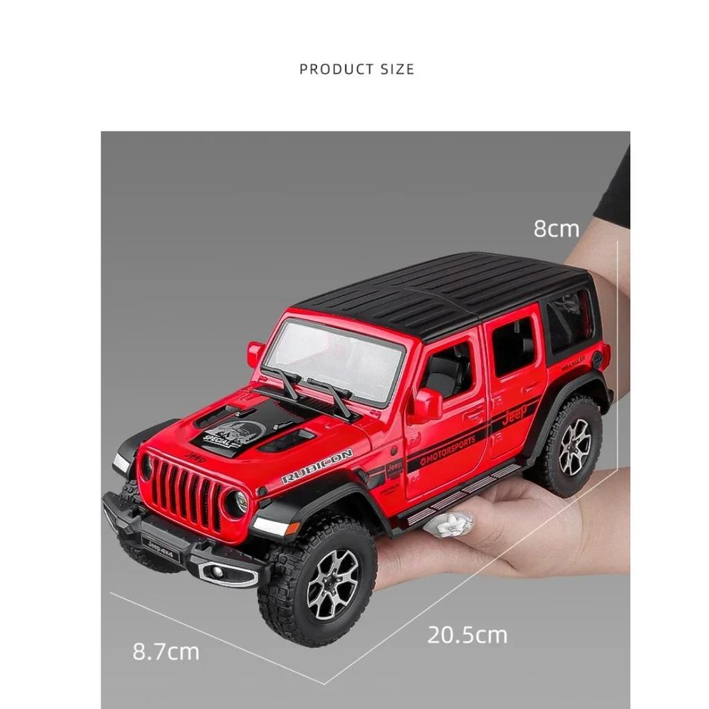1/22 Джипы Wrangler Rubicon Модель из сплава Игрушка Литые из металла Оттягивающиеся Звук и свет Игрушечные машинки для детей Транспортное средство