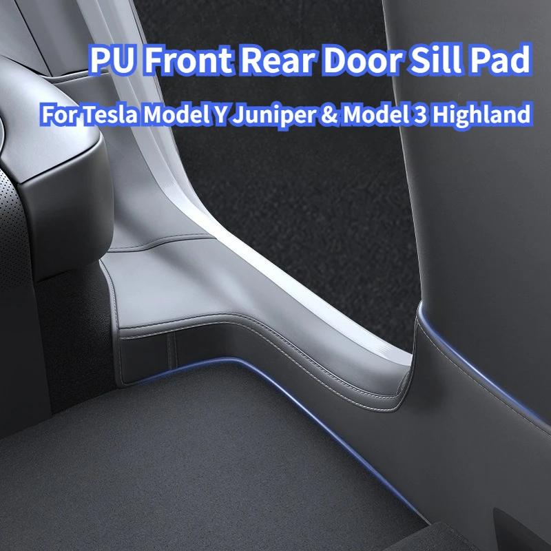 Для Tesla Model 3 Highland Model Y Juniper ПУ Передняя Задняя Накладка на Порог Двери Сиденье Защитная Накладка от Пинания Угловая Защита Аксессуары