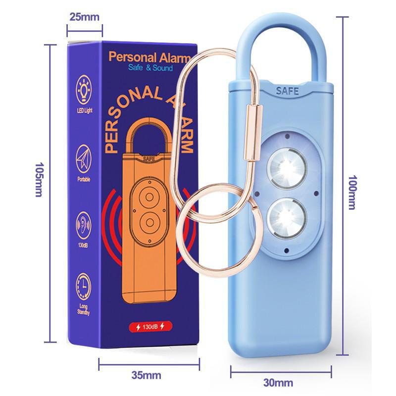 Брелок для самообороны для женщин: Двойной мигающий свет и громкий звуковой сигнал