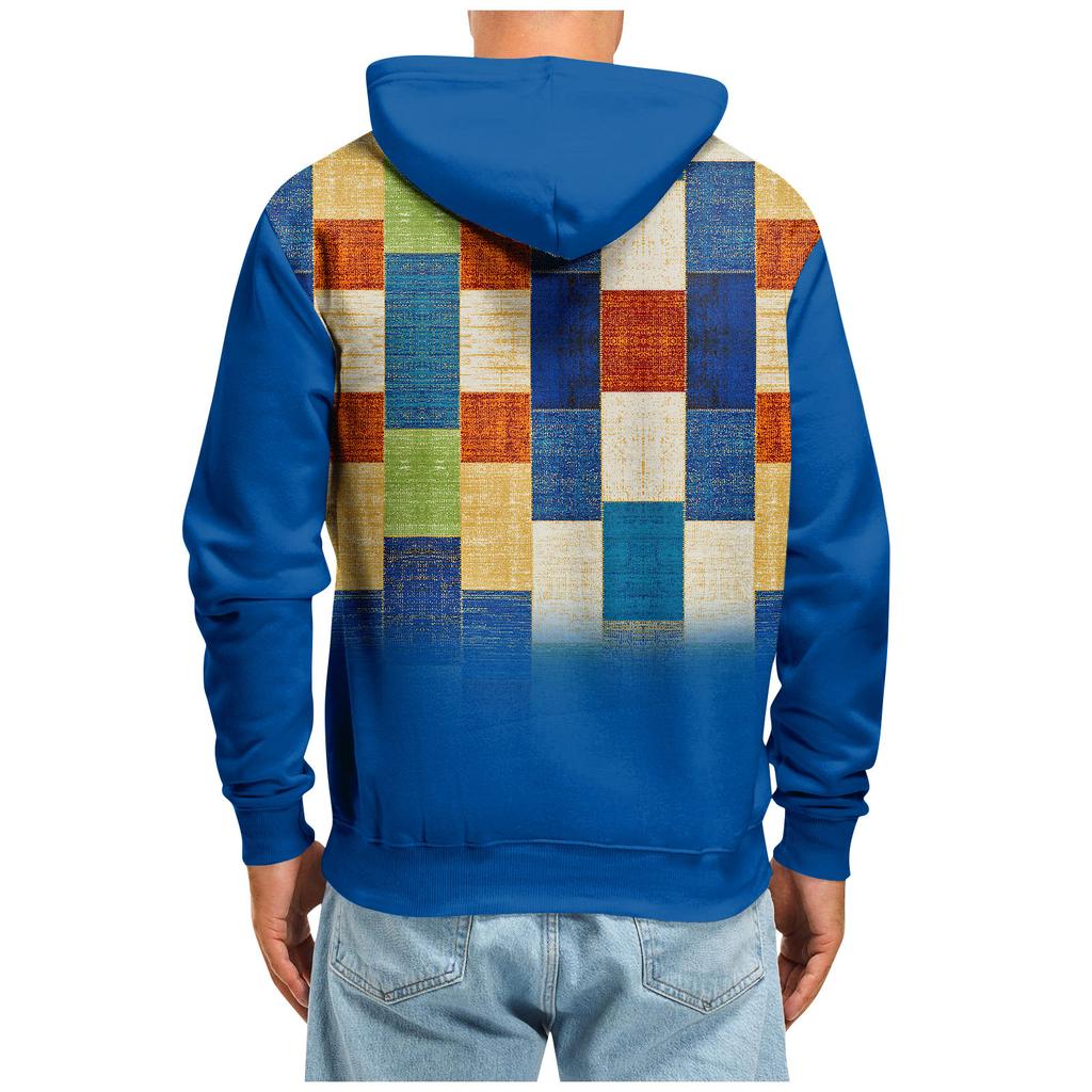 Модный свободный мужской и женский свитер с капюшоном с длинным рукавом и принтом