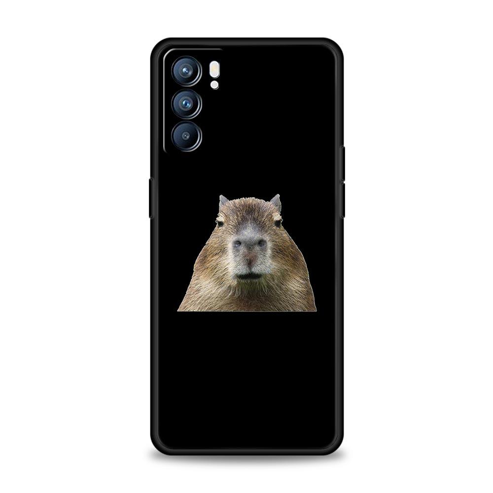 Cute Cartoon Capybara Case For Oppo Find X6 Pro X5 A54 A53 A52 A9 2020 A15 A95 A17 A16 A76 A74 A57 Reno7 Reno6 Pro Plus 5G Cover