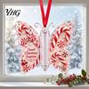 Festive Party Decoration Christmas Cash Gift Ornament, Acrylic Butterfly Money Holder with Built?in Holiday Supplies Clear Compartment, Hanging