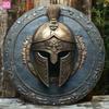 Vintage Spartan Shield Metal Plaque Bar Garden Wall Decor