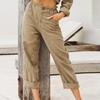 Fashion Solid Color Cotton Linen Fashion Loose High Waist Casual Pants For Women