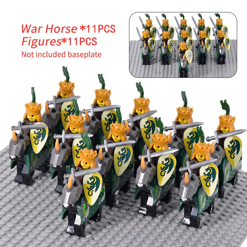 Средневековые фигурки Средние века Рим Пехота Кавалерия Солдаты Лошадь Замок Король Дракон Рыцари Строительные блоки Кирпичи Игрушки Подарки