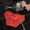 Women's Sexy Lace Crossed Fine Ribbon Satin Breathable Mesh Panties