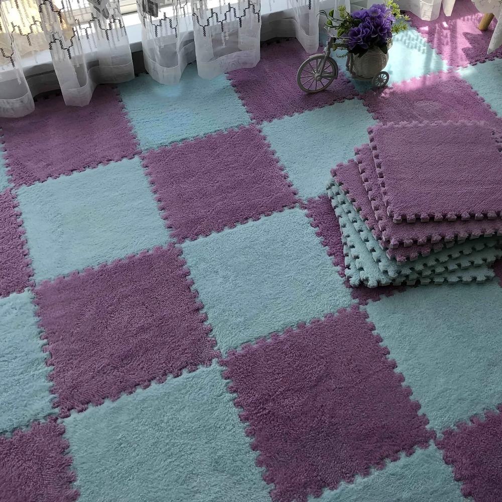 24 шт. Сплошной взаимозацепляющийся коврик из пены - нескользящий EVA коврик для пола в спальне, декоративный ковер для гостиной