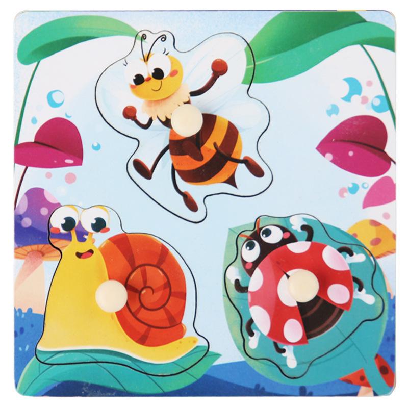 Wooden Dinosaur & Traffic Puzzle Board: Cognitive & Early Education Toy for Kids