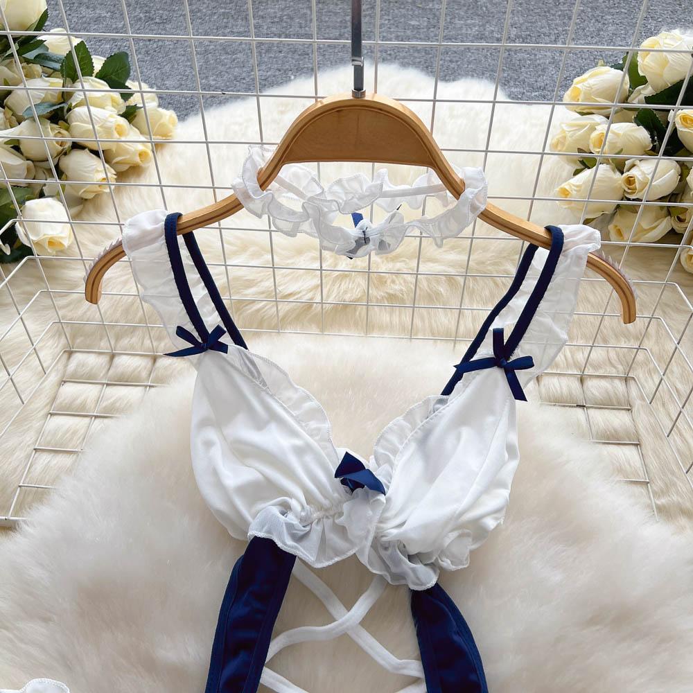 Женский косплей, чувственное нижнее белье, боди, женские каваи, короткие комбинезоны с открытой спиной, женский бант, эротическое белье, сексуальные комбинезоны 2024