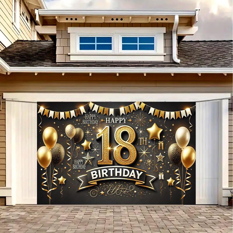 18th Birthday Banner - Luxurious Colorful Background - Multi functional Decoration for Indoor and Outdoor Celebrations