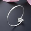 Four Leaf Grass Round Beads S990 Full Silver Bracelet Open Solid Women's Bracelet Handpiece Fashion Korean Edition Silver Bracelet Jewelry