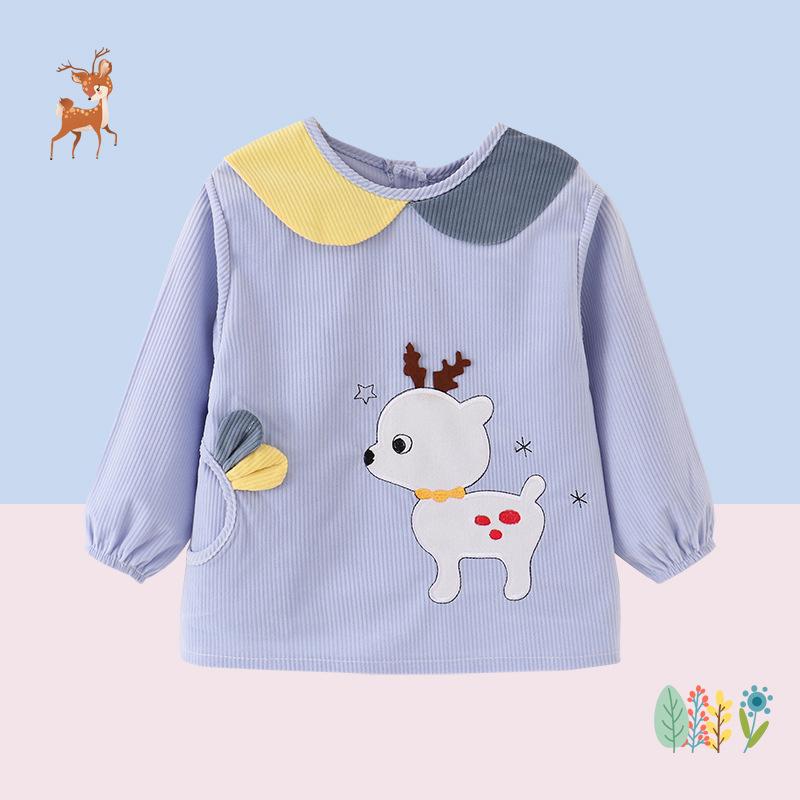 Waterproof Baby Long Sleeve Bib Apron Anti-dirty Toddler Eating Reverse Wear Smock Kids Feeding Coverall for Boys Girls Autumn Winter