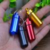 Portable Aluminum Keychain Waterproof Pill Bottle - Mini, Sealed & Ideal for First Aid