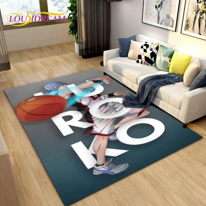 Баскетбольный коврик Куроко с героями мультфильмов, ковер для гостиной, спальни, дивана, коврик для украшения, детский нескользящий напольный коврик
