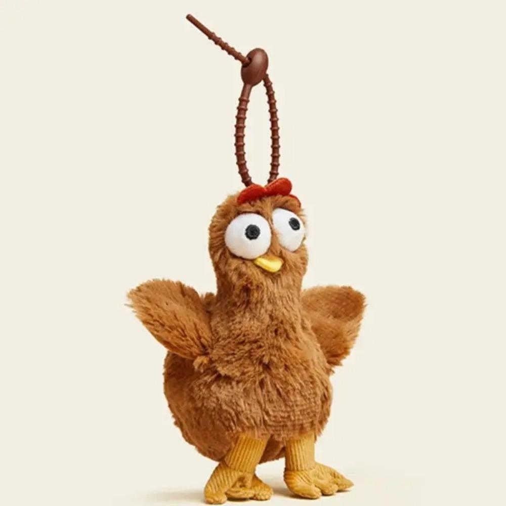 Rubber Hens Key Ring Cartoon Egg-laying Animal Key Holder Adorkable Plush Chicken Keychain School