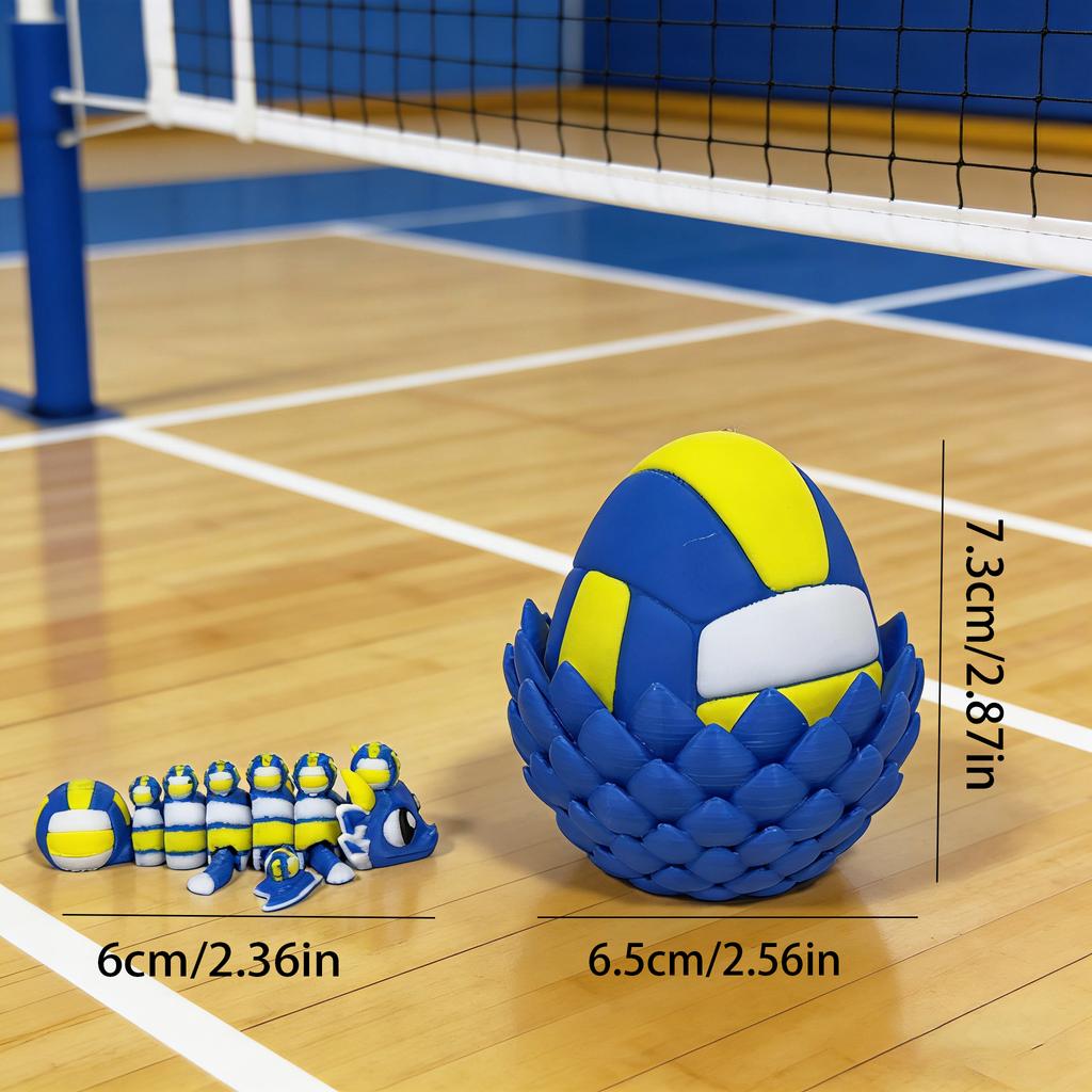 3d Printed Adorable And Cute Volleyball Dragon + Dragon Egg Set Model Plastic Desk Decoration Sculpture Accessory Holiday Gift 4
