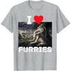 Смешная футболка унисекс I Heart Furries I Heart Werewolfs Meme, хлопковая, оверсайз, повседневная, летняя, весенняя, новая, свободный топ