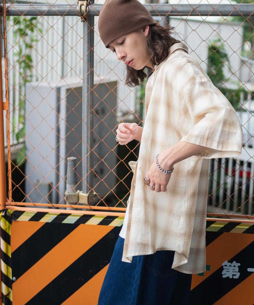 WEGO Check Sheer Gauze Long Loose Street Size 2 Patterns Men's Shirt, Sleeve, Casual, Fit, Fall/Winter, Style, Gift, M,