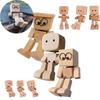 Shaking Wooden Man Figurine Car Decoration Small Ornaments Leg-swinging Robot Figurine Cute Wood Man Car Good Creative Gifts
