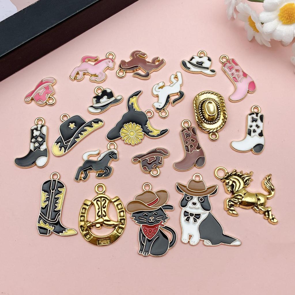 Западная ковбойская шляпа, сапоги, брелок с подвеской в виде лошади