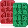 Christmas Silicone Chocolate Molds Gingerbread Man Snowflake Xmas Tree Candy Cookie Moulds DIY Baking Tool New Year Cake Decor