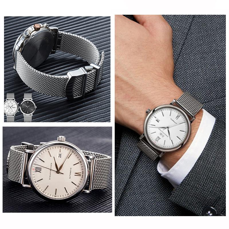 20mm 22mm Milanese Stainless Steel Mesh Watchband For Omega Seamaster 300 007 I-WC PORTOFINO FAMILY Series Folding Clasp Strap