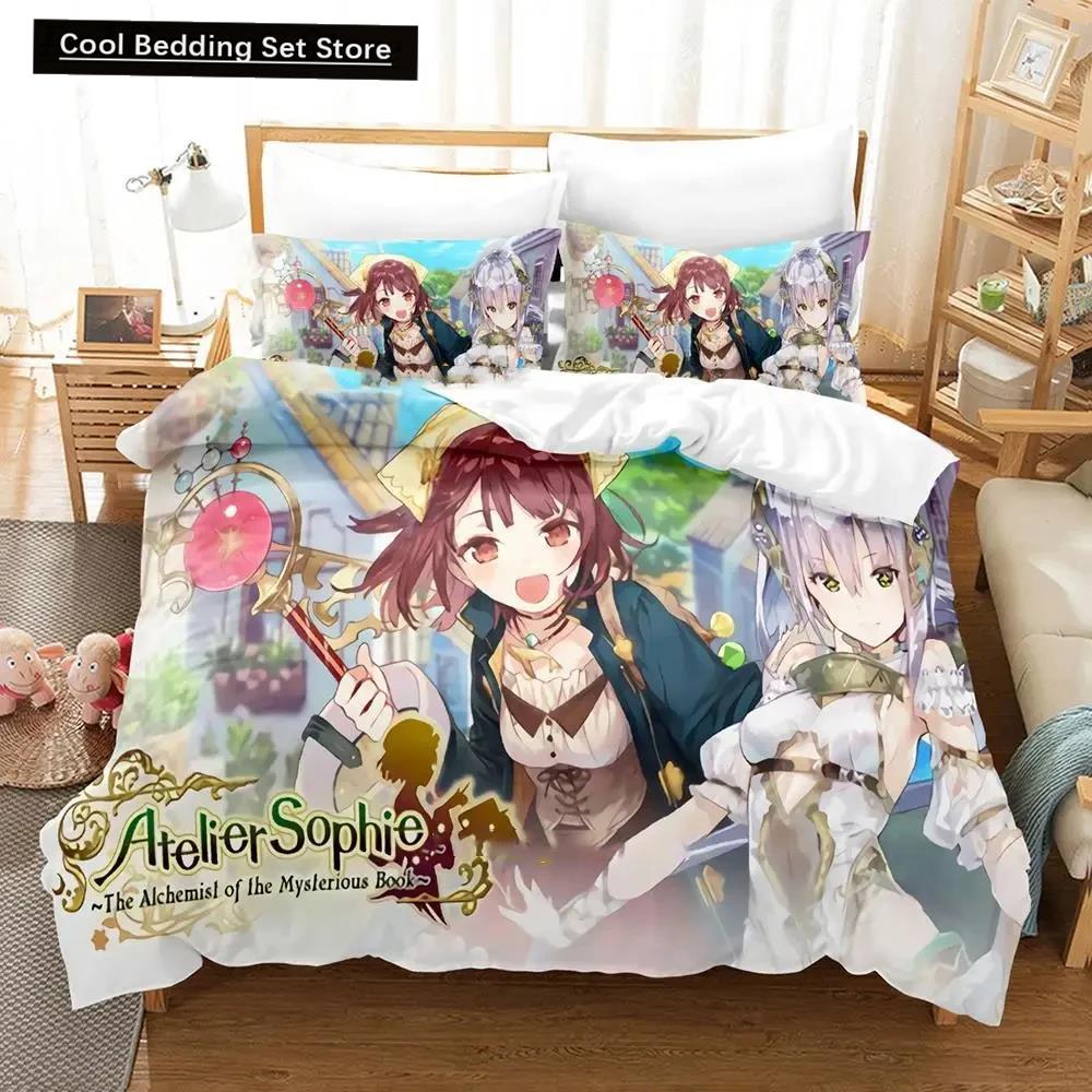 3D-принт аниме Atelier Sophie Комплект постельного белья Пододеяльник Постельный комплект Одеяло Чехол Наволочка Одеяло размера king-size Домашний текстиль