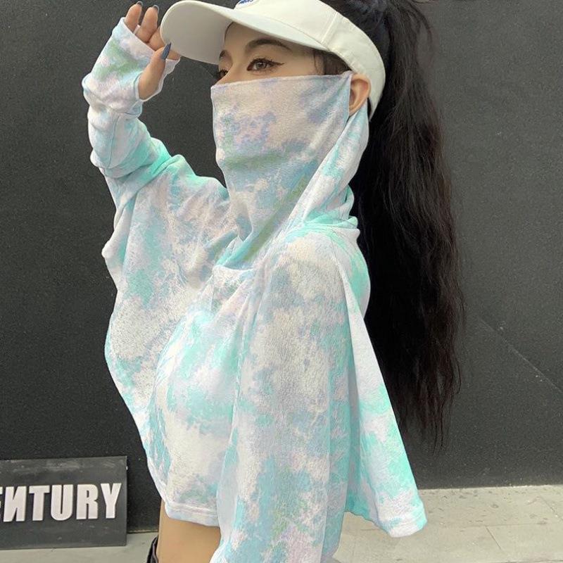 Женская шаль с защитой от УФ-лучей, со встроенными рукавами и маской для лица для защиты от солнца