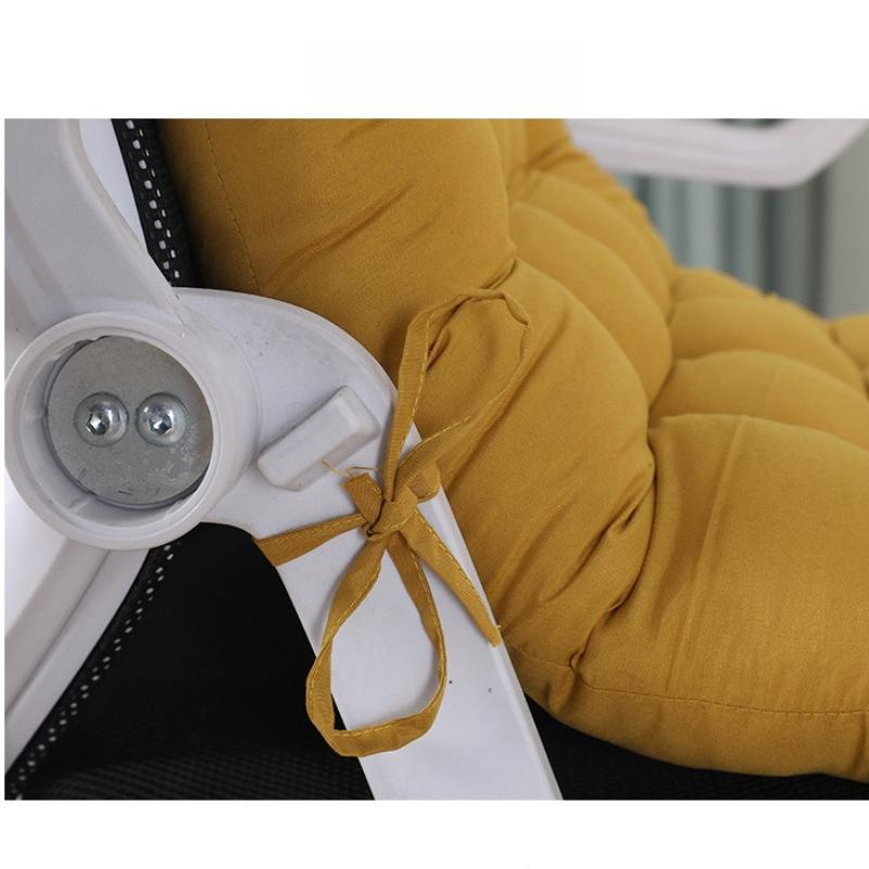 Solid Color Stitching All-in-one Chair Cushion PP Cotton Student Dormitory Backrest Lumbar Protect Waist Mat All-season Thick Office Chair Buttock Pad