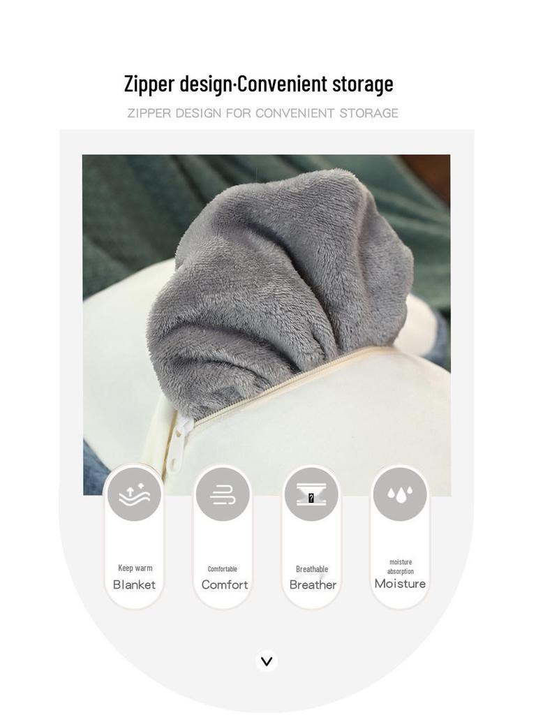 Cute Cartoon 3-in-1 Pillow Blanket: Backrest, Car, Office Nap Essential