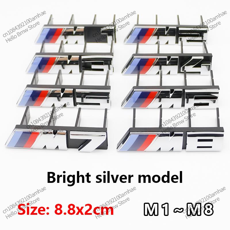 3D ABS Front Grille Badge Emblem for BMW M1 M2 M3 M4 M5 M6 M7 M8 Glossy Black Chrome Letter Logo Accessories E90 F30 G20 F20 E46