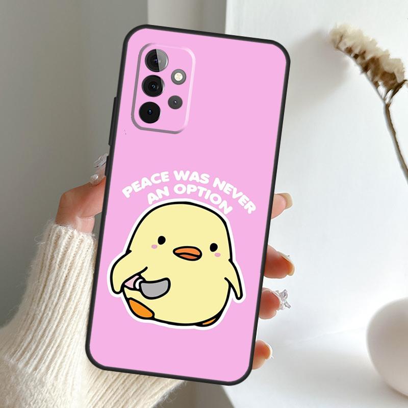 Duck With Knife Duck Cute Case For Samsung Galaxy A52 A32 A12 A16 A26 A36 A56 A15 A35 A55 A34 A54 A13 A33 A53 A17 A06