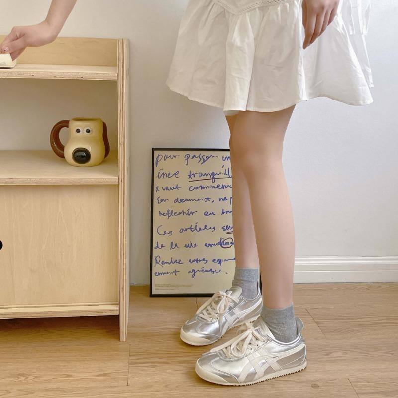 Women's Hollowed-out Thin Short Socks Summer Ballet-style Boneless Mid-calf Socks Breathable Solid Color Mesh Socks for Women