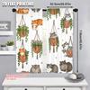 2pcs 2D flat printing Scene Curtains Cats Hanging Plants Versatile Polyester Fabric Without Electricity Holiday Decorations