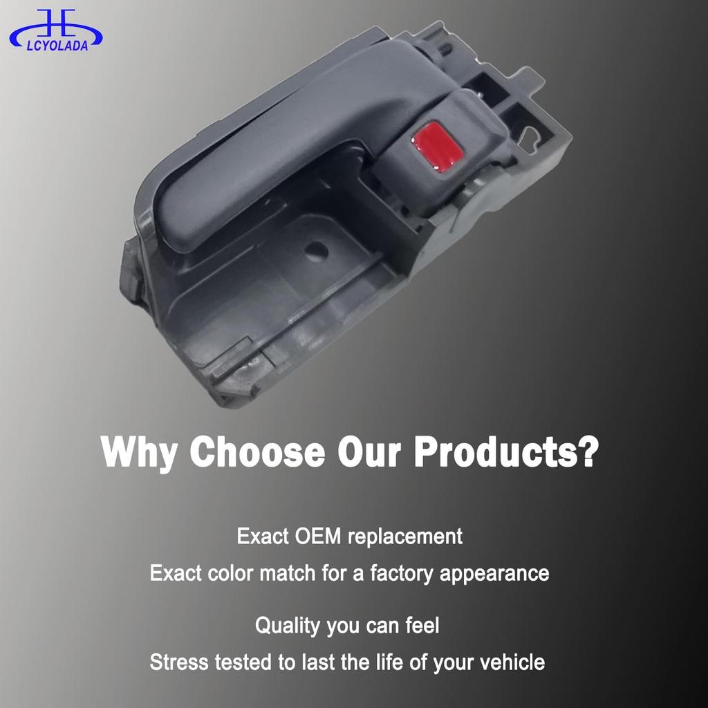 Pair Interior Door Handle (Gray) Compatible With 2003-2008 Toyota Corolla,2005-2015 Toyota Tacoma, 2003-2008 Pontiac Vibe,Replaces# TO1352136,