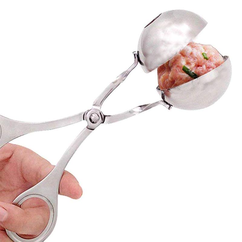 2 шт., приспособление для изготовления шариков из нержавеющей стали, щипцы для мясных шариков с антипригарным покрытием, щипцы для изготовления шариков для печенья, щипцы для приготовления фрикадельки, торта, мороженого, бомбочек для ванны