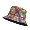 2027 NEW KJ Custom Printing Reversible Wide Brim Bucket Hat Unisex All Over Print Polyester Bucket Hat With Private Brand Label