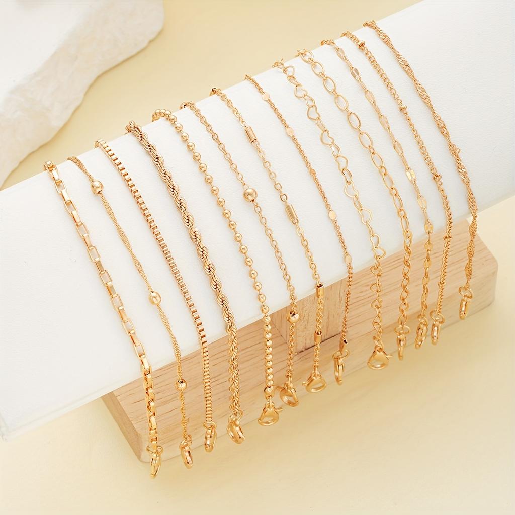 Базовые стекируемые браслеты в форме сердца для женщин, идеальный подарок, несколько наборов, модные и простые, полые, 13 шт./комплект, модные ювелирные аксессуары