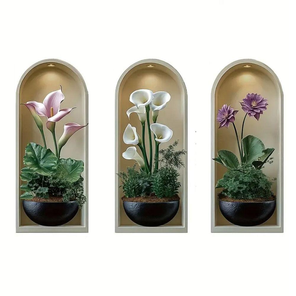 Removable Plant Wall Stickers Self Adhesive Arch Wall Stickers for 3PCS Home Decor