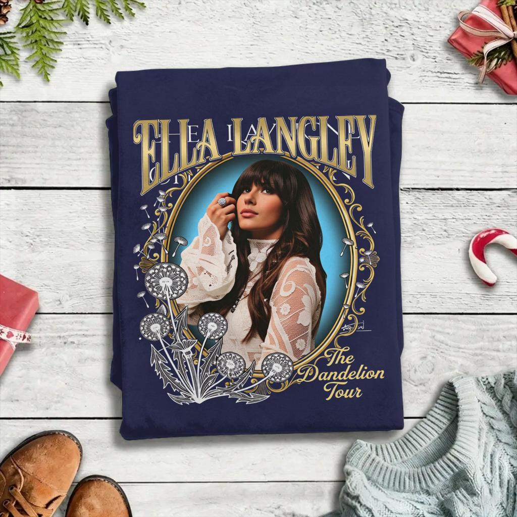 Summer Ella Langley The Dandelion Tour Novelty TShirts Cotton Tshirt for Unisex Y2K Basic Plus Size Short Sleeve Tees