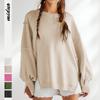 Round Neck Sweatshirt Women's Trendy Brand Sports Base Shirt T-shirt Knitted Shirt Long Sleeved Top Worn Outside Pullovers & Long Sleeves Women’s