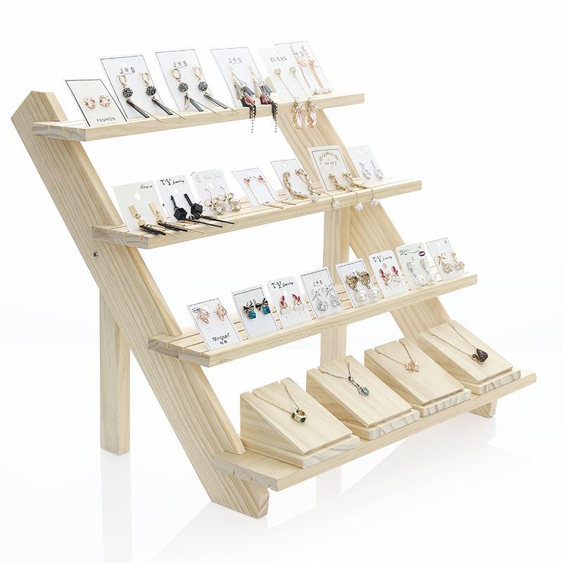 Подставка для сережек из цельного дерева, стойка для хранения ювелирных изделий