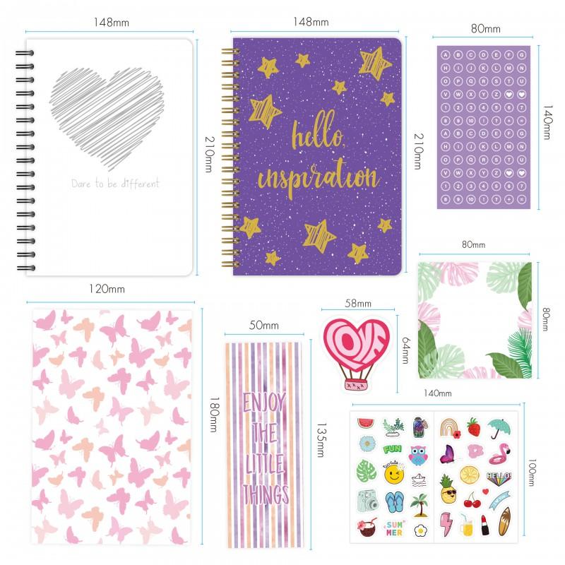 DIY Scrapbook Kit 200 Pcs Stickers Set Kids Teens Art Craft Gift