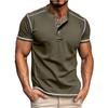 Мужская футболка с короткими рукавами и воротником-лацканами, повседневный топ с круглым вырезом